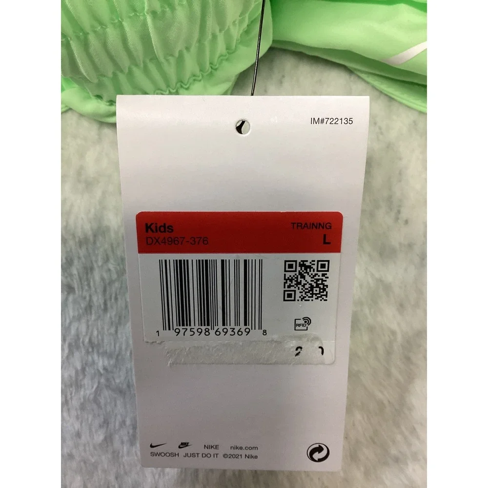 Nike‎ One Kids Dri-FIT Training Shorts Lime Green DX4967-376 Large L
